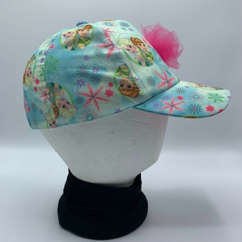 DISNEY Girls Frozen Anna & Elsa Baseball Cap Hat Adjustable One Size Blue Pink - Picture 5 of 9